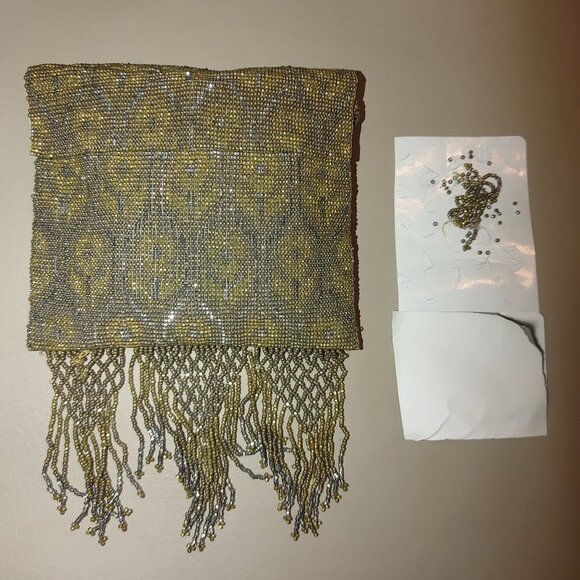 Vintage Beaded Purse Clutch Tassels Snap Closure  Intricate Beadwork - Picture 10 of 10